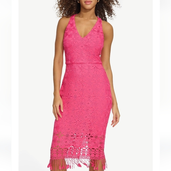 SIENA Dresses & Skirts - NWT SIENA | Pink Lace Halter Boho Midi Dress